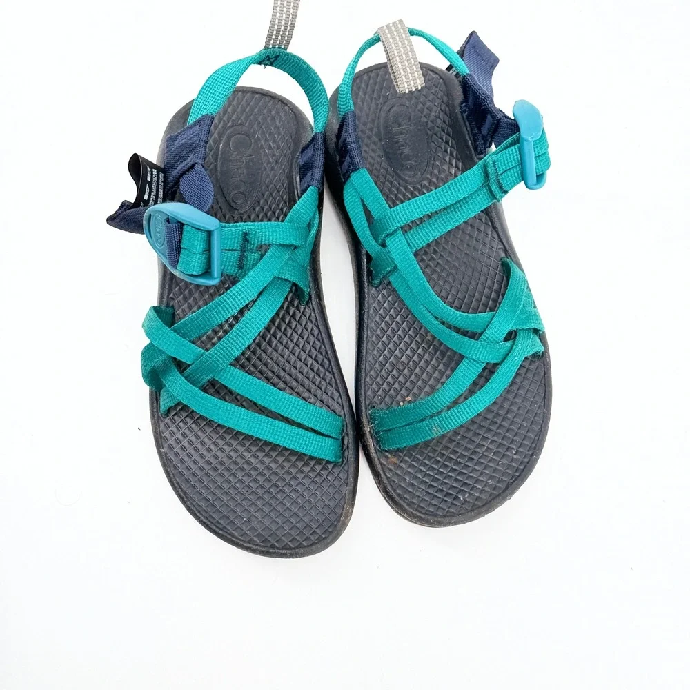 Chaco Kids Z/1 Ecotread Sandals Teal Navy Blue JCH180312 Size 13 Kids